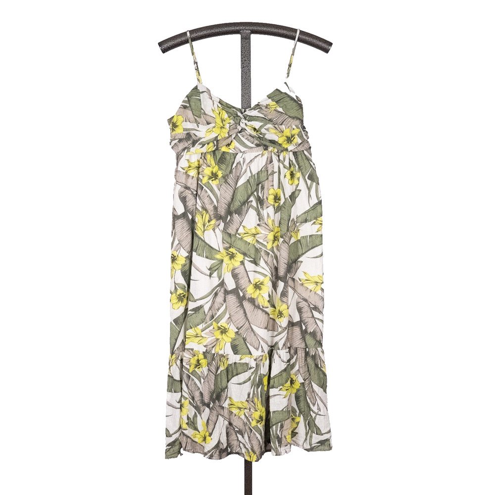 Banana Republic Linen Blend Floral Sundress Women's SZ 12 Tropical Beach Coastal